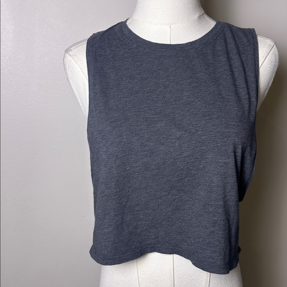 LuLuLemon Womens Gray Crop Boxy Fit Lounge Boyfriend Top Gray Sporty Gym 6/8‎